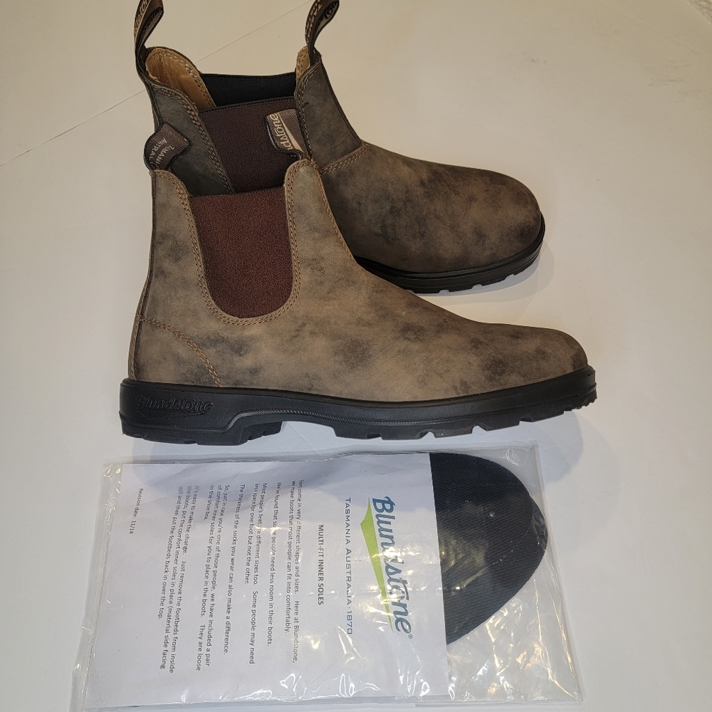 Blundstone MEN'S CLASSICS CHELSEA BOOTS - RUSTIC BROWN AU 9.5 (US SIZE 10.5) - Picture 3 of 16